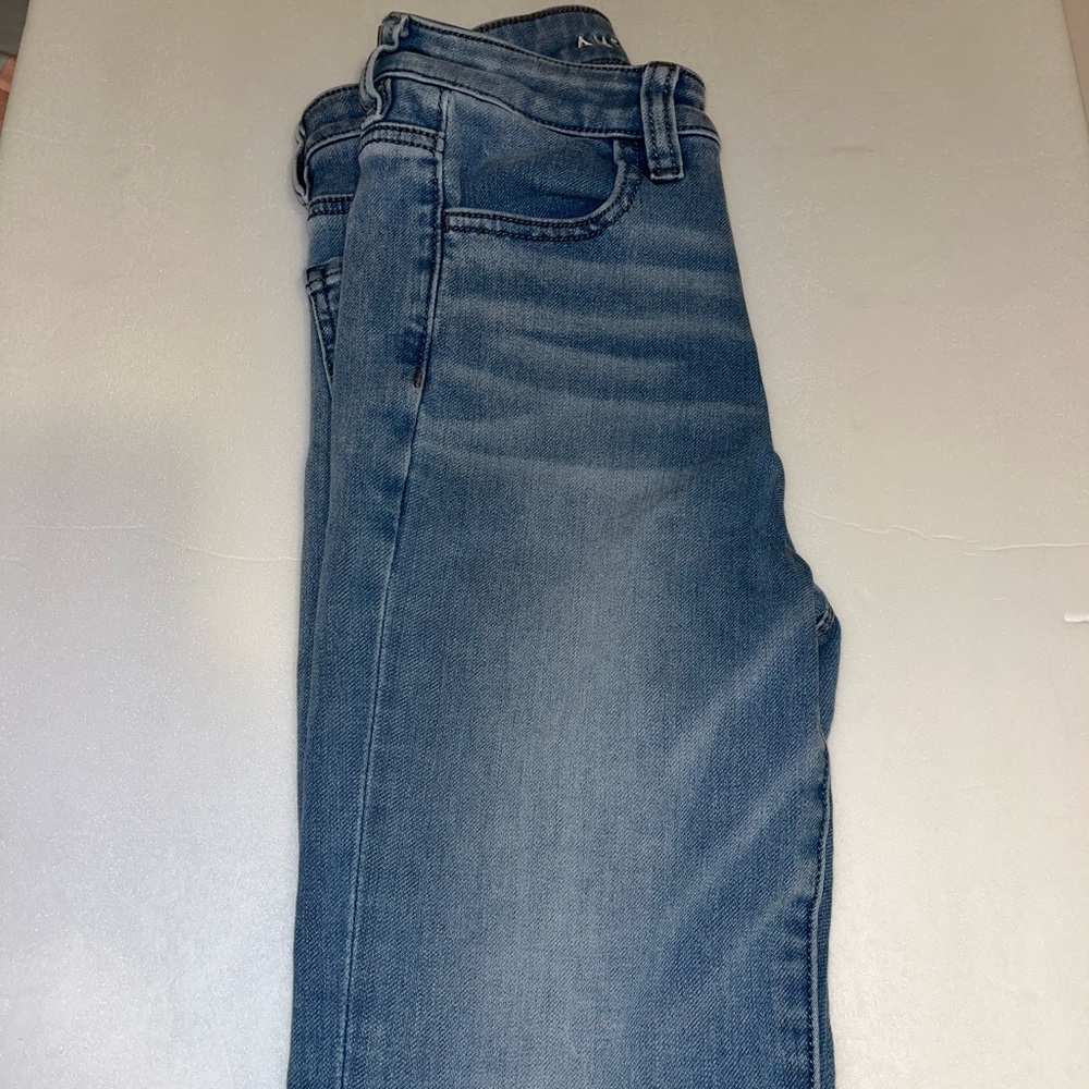 Amazing jeans! A pea size white stain near the ankle on the back side.